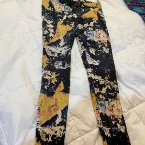 Tory Burch Wally Multicolor Abstract Women's Leggings. Size Medium.